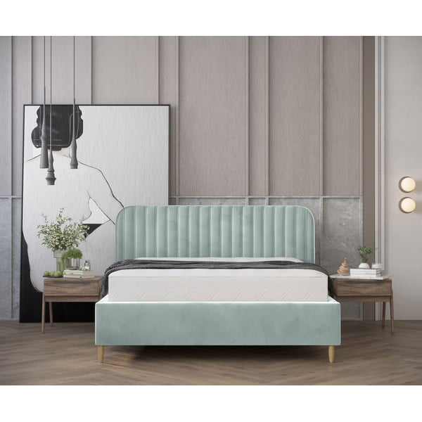 Mündivärvi polsterdatud kaheinimesevoodi koos voodipõhja ja panipaigaga 160x200cm Noto - Maison de Rêve-image-4