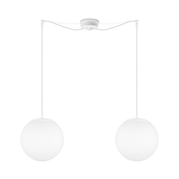 Matt valge kahevarreline rippvalgusti Tsuki, ⌀ 25 cm - Sotto Luce