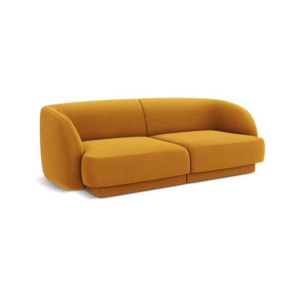 Sinepivärvi sametine diivan 184 cm Miley - Micadoni Home-image-2