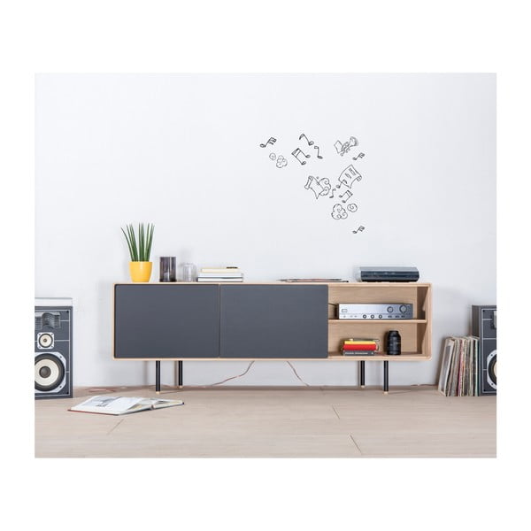 Tammepuidust TV-kapp 180x64 cm Fina – Gazzda-image-3