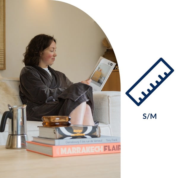 Hall mikroplüüsist hommikumantel suurus S/M Elena - Tiseco Home Studio-image-3