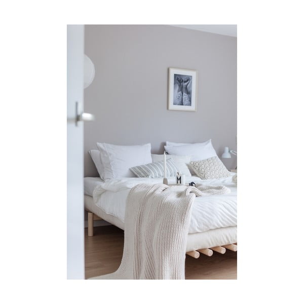 Dvoulůžková postel z borovicového dřeva s matrací Karup Design Pace Double Latex Natural Clear/Natural, 180 x 200 cm-image-3