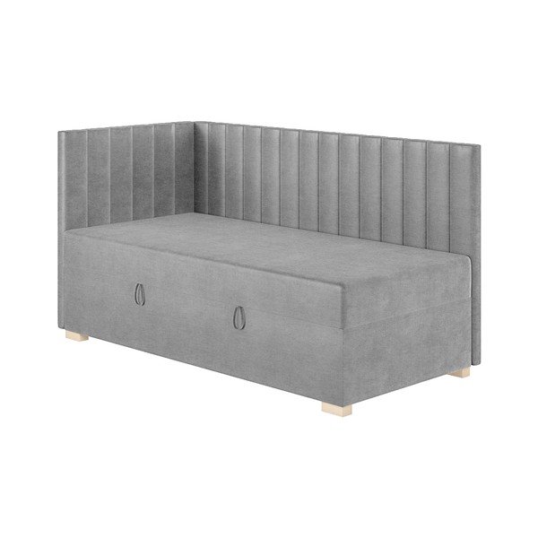 Hall nurga lastevoodi koos madratsiga koos hoiuruumiga 90x200 cm Snugi – Ghado-image-3