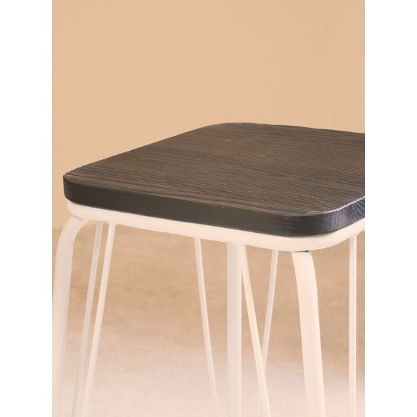 Valge/tume naturaalse jalakapuust tool District - Premier Housewares-image-4