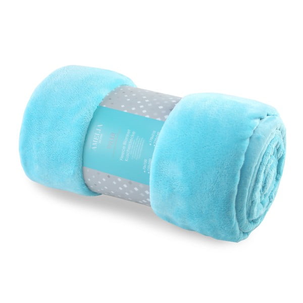 Tyrkysová deka z mikrovlákna AmeliaHome Tyler, 70 x 150 cm-image-2