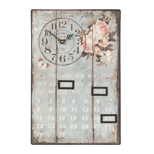 Nástěnné hodiny s kalendářem Clayre & Eef Charrier