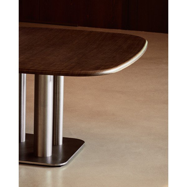 Pähklipuust söögilaud 150x150 cm Melvar - Kave Home-image-3