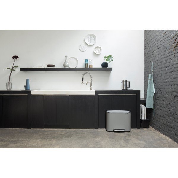Helehall terasest prügikast jäätmete sorteerimise jaoks 34 l Bo - Brabantia-image-1