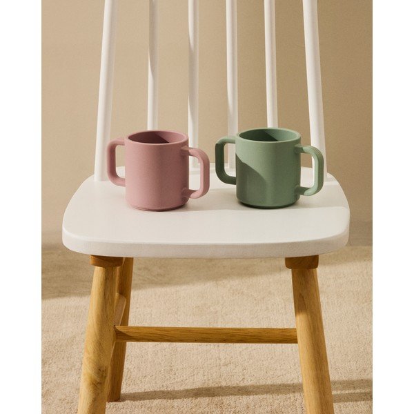 Heleroosad/türkiissinised silikoonist laste topsid 2tk komplektis Lili - Kave Home-image-1