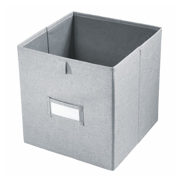 Šedý úložný box iDesign Codi, 38,1 x 26,6 cm
