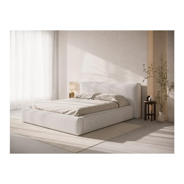 Helehall polsterdatud kaheinimesevoodi panipaigaga ja liistudest raamiga 180x200 cm Simon Olivia - Micadoni-image-1