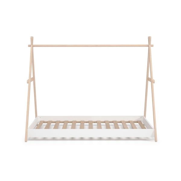 Valge/loomulik männipuidust lastevoodi 90x200 cm Trufa - Marckeric-image-2