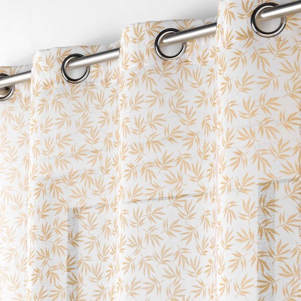 Kollane-valge voile kardin 140x240 cm Maddy - douceur d'intérieur-image-1