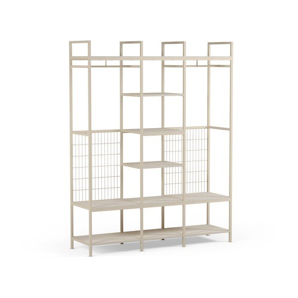 Kreemikas avatud terasest riidekapp 140x179.5x40 cm Amara - Marckeric-image-2