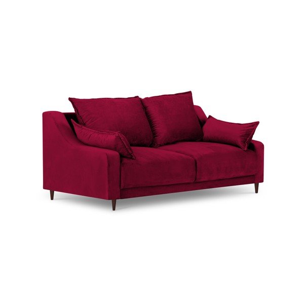 Červená sametová pohovka Mazzini Sofas Freesia, 150 cm-image-2