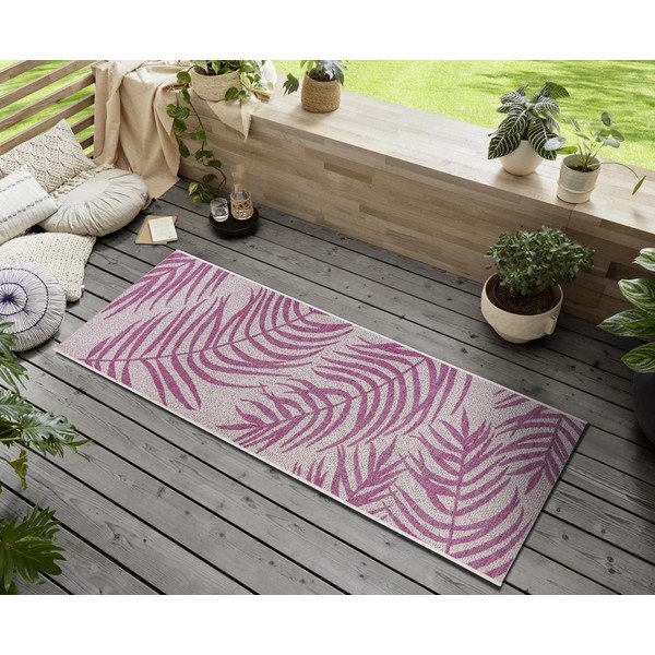 Roosa ja beež õuejooksja , 70 x 300 cm Palmera - NORTHRUGS-image-1