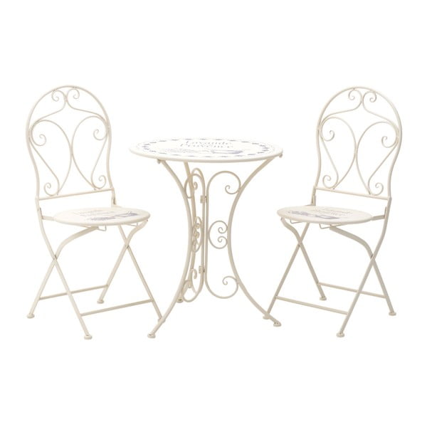 Set 2 zahradních židlí a stolku InArt Lavande, ⌀ 60 x 70 cm