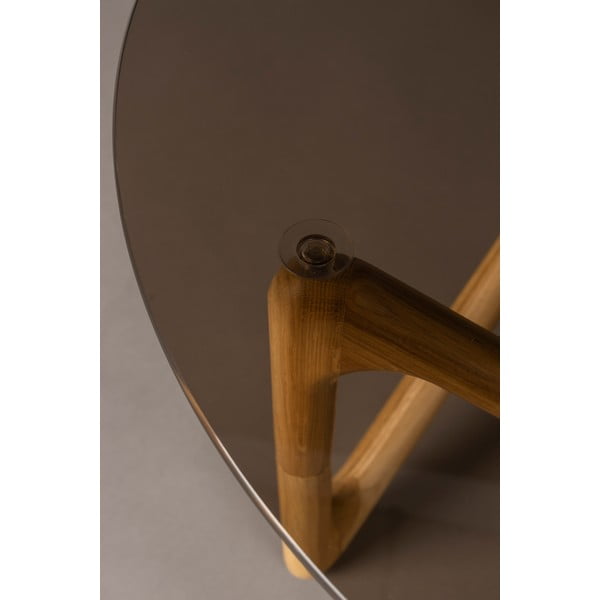 Ümmargune klaasplaadiga diivanilaud ø 80 cm Naia - Dutchbone-image-2