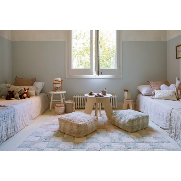 Helesinine-kreem pestav käsitsi kootud puuvillane vaip 120x160 cm Kitchen Tiles Blue Sage - Lorena Canals-image-3