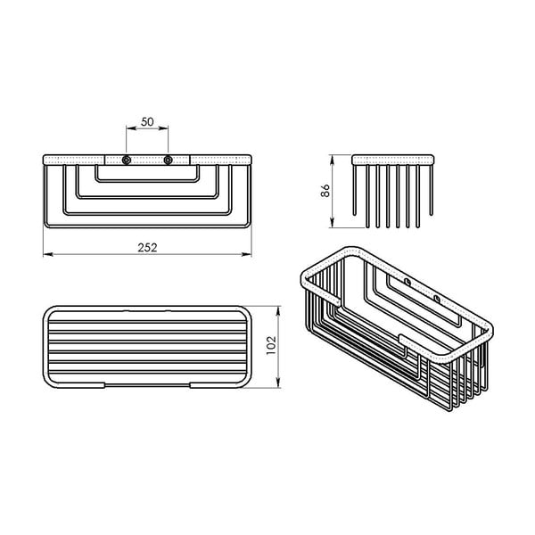 Roostevabast terasest vannitoa riiul Gedy Smart - Sapho-image-1