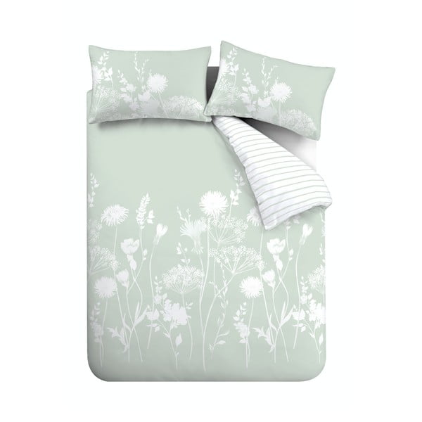 Valge ja roheline voodipesu , 200 x 200 cm Meadowsweet Floral - Catherine Lansfield