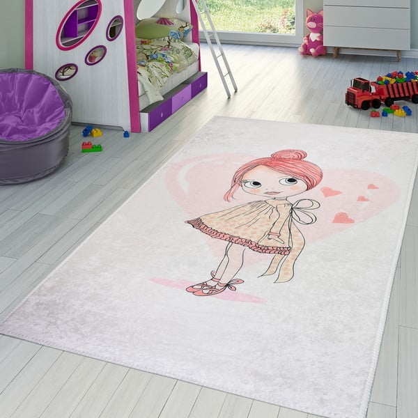 Heleroosa laste vaip 100x160 cm Lovely Girl - Vitaus-image-1