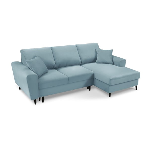 Helesinine velvetist panipaigaga nurgadiivanvoodi (parem nurk) Kyoto - Cosmopolitan Design-image-1