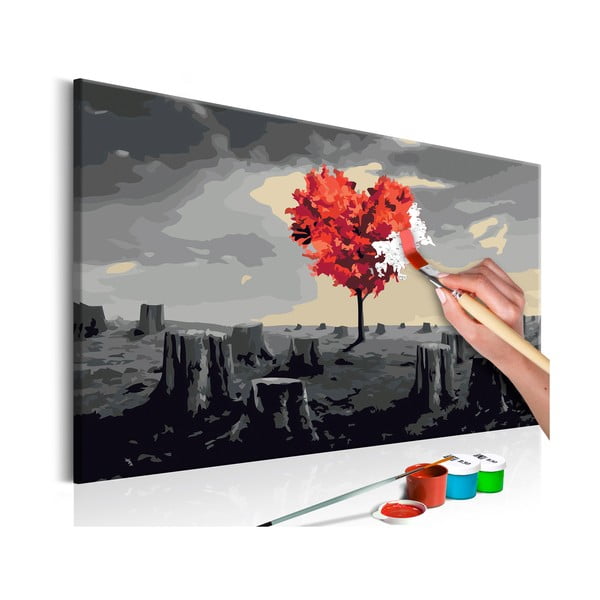 DIY set na tvorbu vlastního obrazu na plátně Artgeist Heart Tree, 60 x 40 cm
