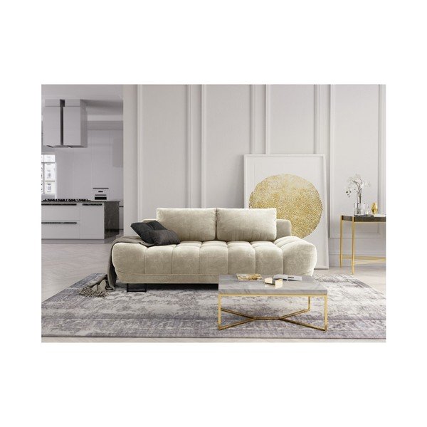 Beež kolmekohaline diivanvoodi koos sametpolstriga Cirrus - Windsor & Co Sofas-image-1