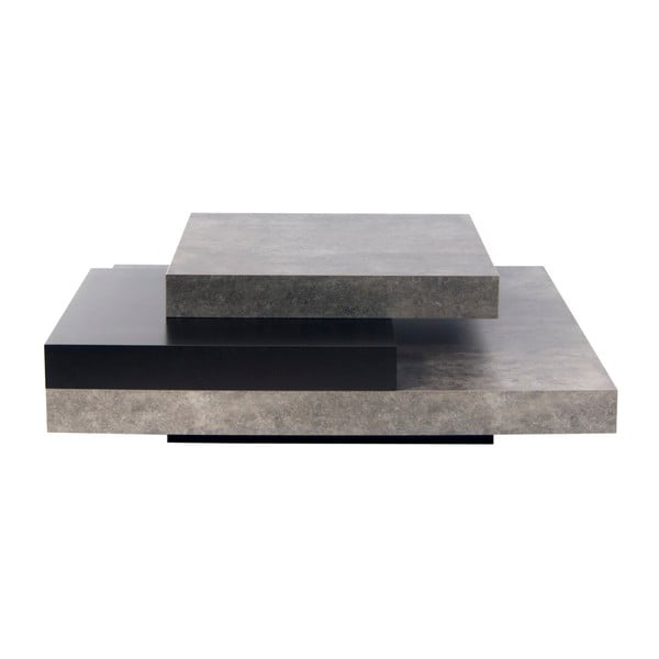 Musta ja halli värvi kohvilaud kivisisustusega 90x90 cm Slate - TemaHome