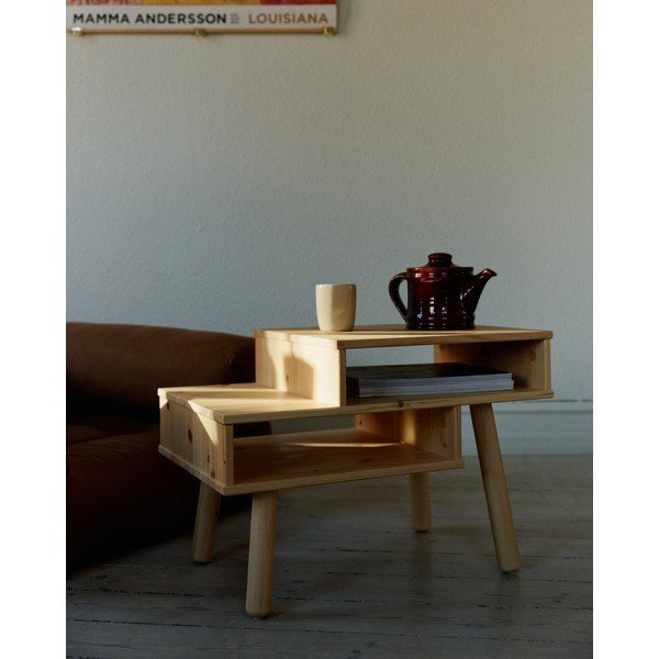 Musta värvi männipuidust kohvilaud Hako - Karup Design-image-1