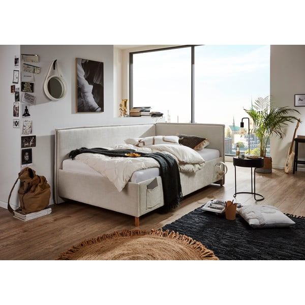 Beež lastevoodi koos panipaigaga 90x200 cm Fun - Meise Möbel-image-1