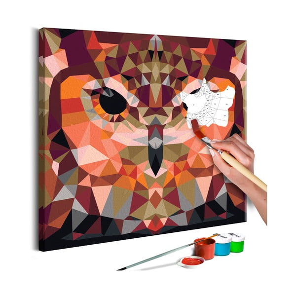 DIY set na tvorbu vlastního obrazu na plátně Artgeist Owl, 60 x 40 cm
