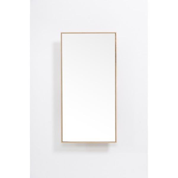 Tammepuidust peegliga riiul 31x61,5 cm Slimline - Wireworks-image-1