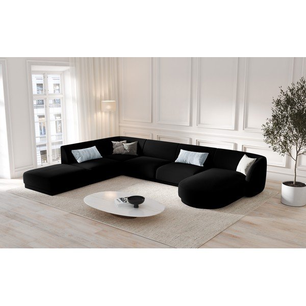 Must sametne nurgadiivan (vasakpoolne nurk) Miley - Micadoni Home-image-1