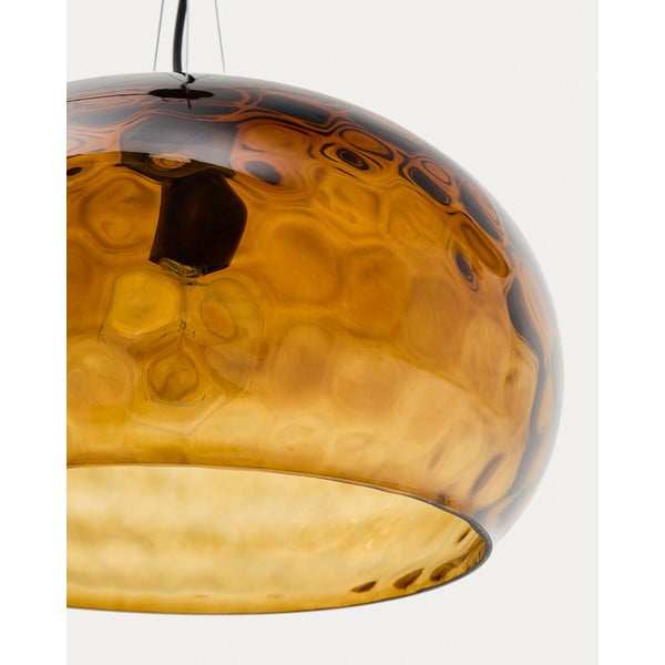 Merevaigukollane rippvalgusti klaasist varjuga ø 40 cm Balma - Kave Home-image-3