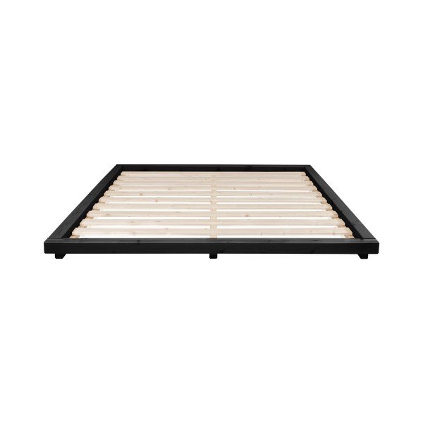 Dvoulůžková postel z borovicového dřeva s matrací a tatami Karup Design Dock Double Latex Black/Natural, 160 x 200 cm-image-3