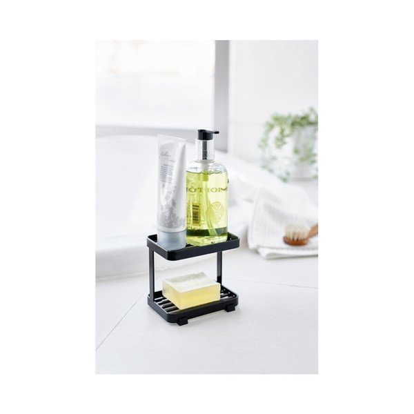 Musta värvi korpuse seebitaldrik koos hoiuruumiga Tower - YAMAZAKI-image-1