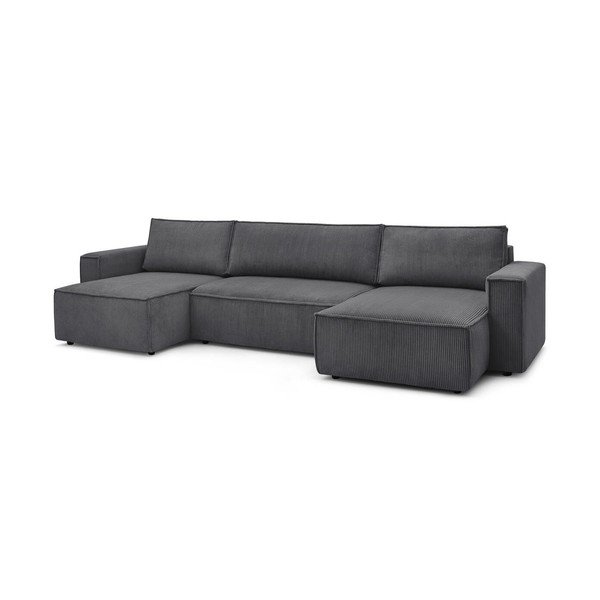 Tumehall velvetist U-kujuline nurgadiivanvoodi Nihad - Bobochic Paris-image-2