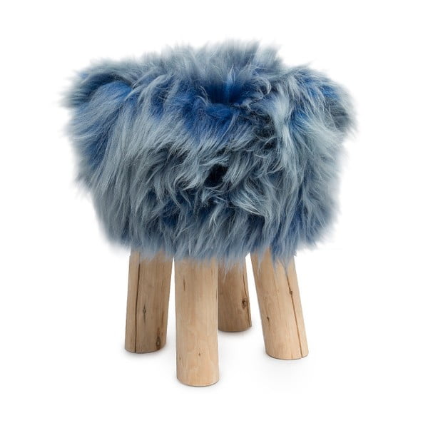 Stolička s modrou kožešinou Sheepo