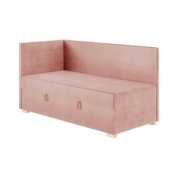 Roosa nurga lastevoodi koos madratsiga koos hoiuruumiga 90x200 cm Flexi – Ghado-image-4