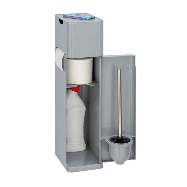 Šedý stojan na toaletní papír s WC kartáčem Wenko Imon-image-3