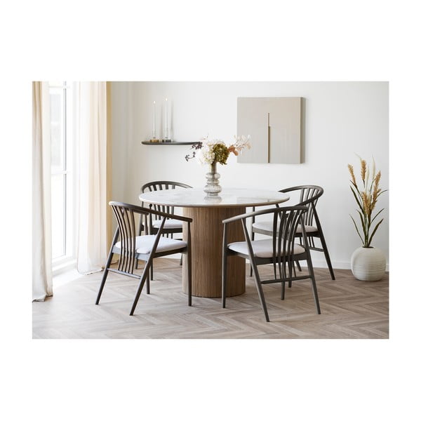 Tumepruun tammepuidust käetugedega söögitool Agustin – House Nordic-image-1