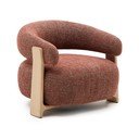 Terrakottapunane šenillist tugitool Granite - Kave Home