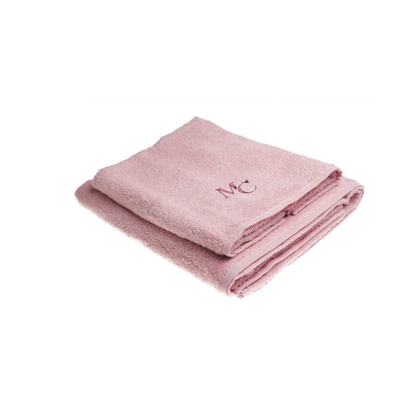 Set růžového ručníku a osušky Samantha