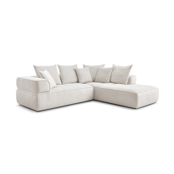 Beež šenill-nurgadiivan (parempoolne/L-kujuline) Whesley - Bobochic Paris-image-3