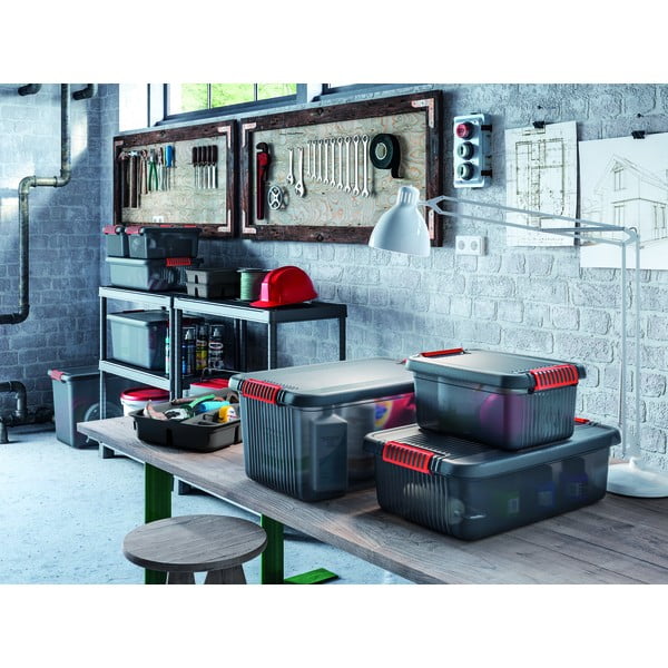 Hall plastikust kaanega hoiukarp 59x39x28 cm K Latch Box - KIS-image-1