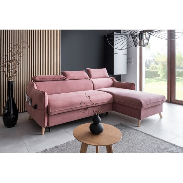 Heleroosa sametist nurgadiivan (parem nurk) Sweet Harmony - Miuform-image-3