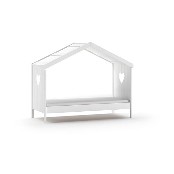 Valge majakujuline männipuidust lastevoodi koos lahtikäiva voodi ja panipaigaga 90x200 cm AMORI - Vipack-image-3