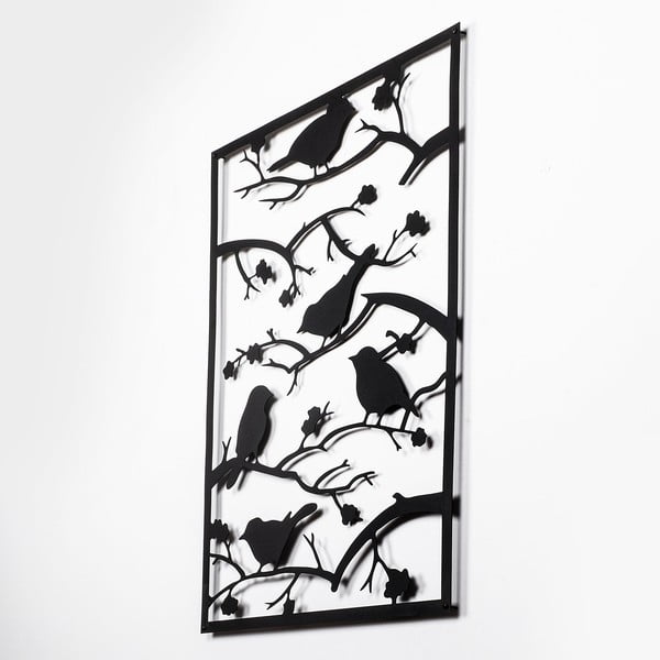 Metallist seinakaunistus 47x66 cm Branch & Birds - Wallity-image-2
